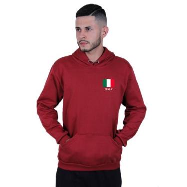 Imagem de Moletom Canguru Unissex Italy País Itália - Lafre, Vermelho escuro, M