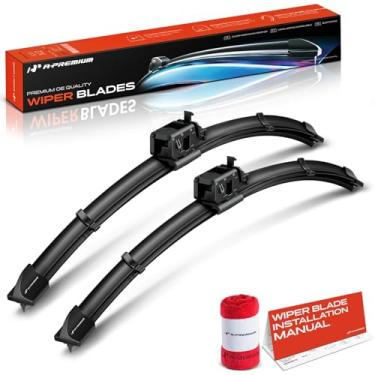 Imagem de A-Premium Pacote de 2 lâminas de limpador de para-brisa com indicador de desgaste e toalha - compatível com Mercedes-Benz G63 AMG 2019-2024, G550 2019-5,141.0 - 40.6 cm e 40.6 cm, conector MB