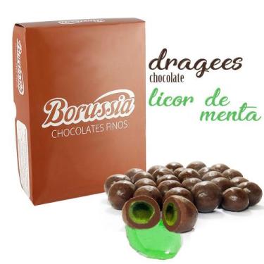 Imagem de Confeito Licor de Menta Borússia Chocolates, Caixa com 1000g