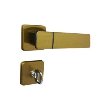 Imagem de Fechadura Capri Roseta Bronze Latonado para Porta Banheiro - Mgm, Tama