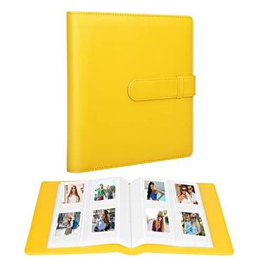 Imagem de Álbum de fotos pequeno com 256 bolsos – serve para Fujifilm Instax Mini 7 Mini 8 Mini 9 Mini 11 Mini 25, Polaroid Snap PIC-300, Kodak Mini filme de 7 cm, Álbum Polaroid (amarelo)