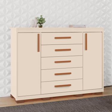 Imagem de Comoda Ingrid Tuboarte 5 gavetas e 2 portas 100% em MDF