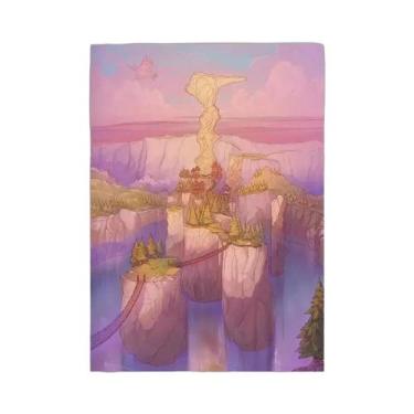 Imagem de Pôster De Lona Do Anime Zelda Breath of the Wild Com Paisagem Da Vila 