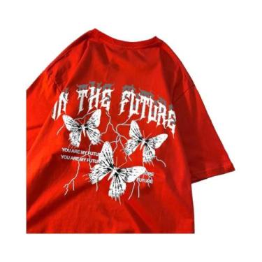 Imagem de Camiseta Hip Hop Borboleta Preta - Unissex, Solta e Respirável para o 