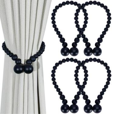 Imagem de Cortain Tiebacks KLOGTSIND Magnetic Wood Bead, pacote com 4