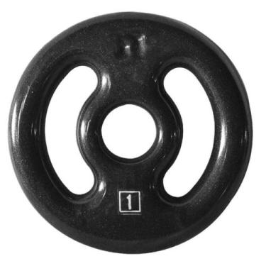 Imagem de Anilha de Ferro Fundido Emborrachada Fitness Academia 1Kg - ANILHAS