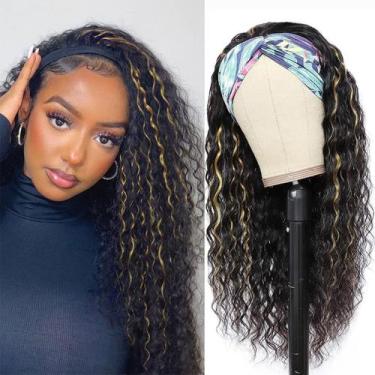 Imagem de Peruca com faixa de cabeça Punmasa Deep Wave 20" 1B/27 150% de densida