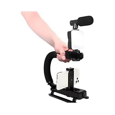 Imagem de Tripé Estabilizador para Smartphone – Kit Completo com Luz LED, Microfone e Controle Remoto para Vídeos e Lives-Gravação de Vídeos para YouTube, TikTok e Instagram