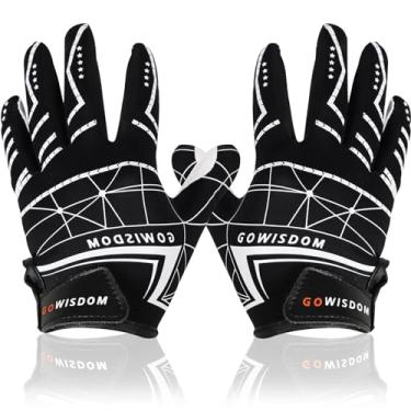 Imagem de LynsaTac Luvas receptoras de futebol para crianças – Aderência de silicone antiderrapante e costas de lycra respirável para controle aprimorado da bola, luvas de treinamento de rúgbi duráveis para