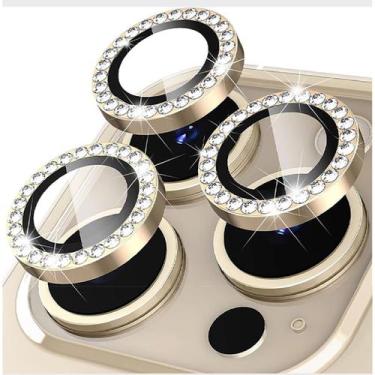 Imagem de Kit Película Lente Câmera Lisa Ou Brilho Diamante Compatível Com iphon