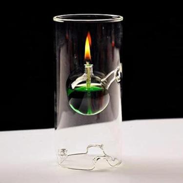 Imagem de Lâmpada De óleo De Vidro Transparente Líquido Lâmpadas A óleo Para Uso Interno Lâmpada De Querosene Artesanal Moderna Iluminação De Emergência Doméstica Luz, H-22 cm(1 PCS)