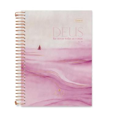 Imagem de Caderno Colegial Cadersil 1 Matéria com Aba – Tema Deus, cor rosa– 80 Folhas – Capa Dura.