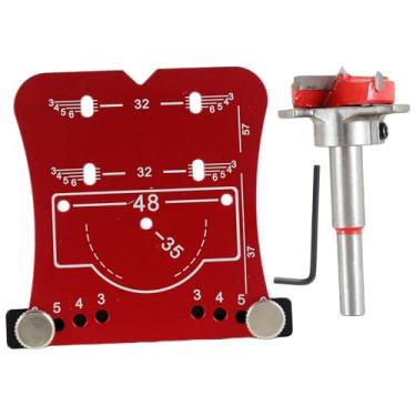 Imagem de FALESOUL Ferramenta de perfuração de dobradiça de 35 mm para marcenaria, abridor de furos de liga de alumínio para marcenaria, localizador de perfuração doméstica, localizador de perfuração e moldura