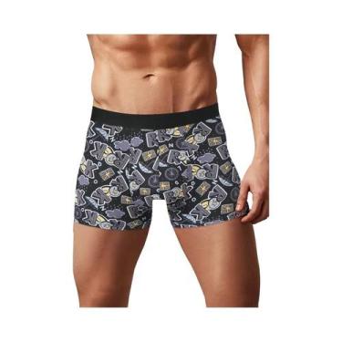 Imagem de Calções de Banho Masculinos Plus Size Estampados - Confortáveis para P