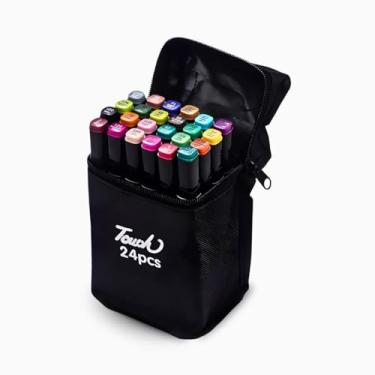 Imagem de Conjunto De Canetinhas Touch Para Colorir, Marcador Permanente, Ponta Dupla - 24 Cores