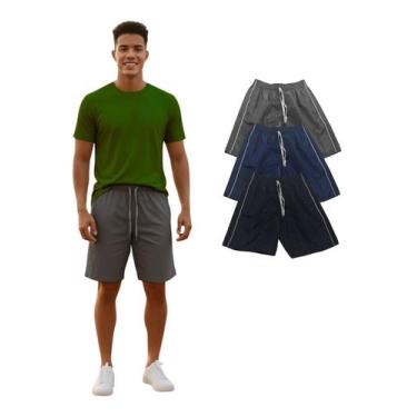 Imagem de Kit Com 3 Bermuda Tactel Reforçada Masculina Com Elástico - Wju Jeans,