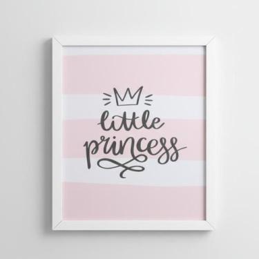 Imagem de Quadro Decorativo Quarto Infantil Bebê 25x30 Moldura - IC, princess