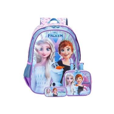 Imagem de Kit Escola Mochila De Costas+Lancheira+Estojo Frozen