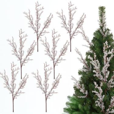 Imagem de Bucherry 6 palhetas de gelo artificiais de Natal decorativas, hastes de inverno de 35,5 cm, galhos foscos para guirlandas de Natal, árvore de Natal, decoração de mesa para casa, suprimentos de festa