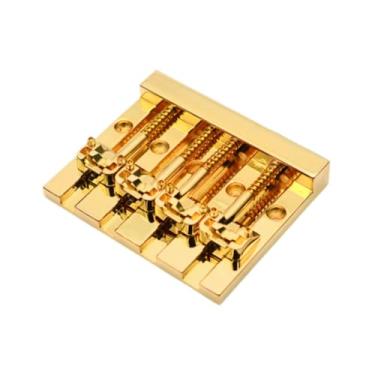 Imagem de Colaxi Acessórios para ponte de baixo de quatro cordas, peças de reposição para luthier de metal, projetos DIY, selas de cordas de baixo profissionais, Ouro