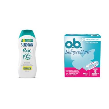 Imagem de Sundown Protetor Solar Corporal Loção FPS 50, Pague 250ml e Leve 350ml + o.b. Absorvente Interno Mini Pro Comfort O.B. 8 Unidades