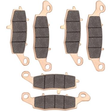 Imagem de Pastilhas de freio sinterizadas compatíveis com Kawasaki Vulcan 1500 VN1500 2001-2005 / Vulcan 1600 VN1600 2005-2008 / Vulcan 1700 VN1700 2009-2013 / ZR7S ZR750 2001-201-201-201-2005, Metal sinterizado, dianteiro e traseiro