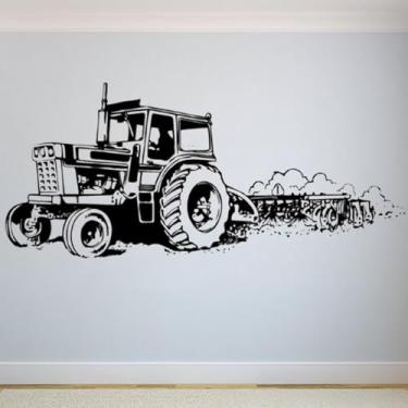 Imagem de Adesivos de parede de trator, pôsteres de parede de motocicleta de quatro rodas, decalques de arte de carro grande, murais decorativos para quarto das crianças 70 x 157 cm