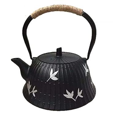 Imagem de Imitação japonesa de ferro fundido sem revestimento, chaleira de chá de ferro fundido com fogão removível de aço inoxidável, esmalte interno seguro