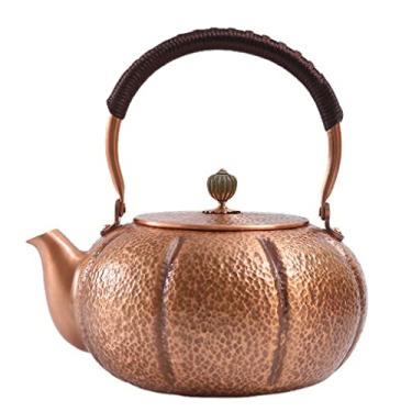 Imagem de Chaleira com padrão de abóbora, água fervente, cobre, isolante, portátil, bule de chá, bule de chá para presente de negócios, chaleira para ferver