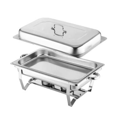 Imagem de Inox 12 Litros 1 Panela com 1 Cuba para Buffet, Festas e Marmita Térmica - Banho Maria, Chafing Dish, Recipiente Inox e Aquecedor de Alimentos(1 grade)