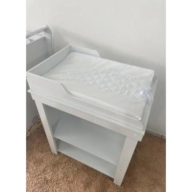 Imagem de Trocador De Bebê Anatômico Luxo Cômoda Com Capa Plástica Padrão Americano Várias Estampas (Branco, Tamanho P)