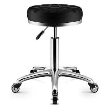 Imagem de WYUYIWH Banqueta de rodinhas com rodas com rodas para salão de beleza, hidráulica, para laboratório, guitarra, laboratório, bancada de trabalho, cadeira giratória ajustável médica