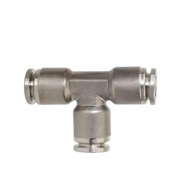 Imagem de 10 peças conector pneumático de aço inoxidável 304 conector rápido conector rápido tipo T PE-4/6/8/10/12/14/16 Conexões (PE16 (10 peças))