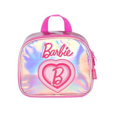 Imagem de Lancheira Barbie Térmica Escolar Meninas Holográfica Passeio, Pink
