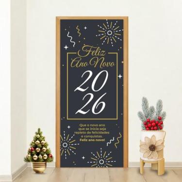Imagem de Capa Porta Ano Novo 2026 Decoração Festiva De Recomeço E Esperança Par
