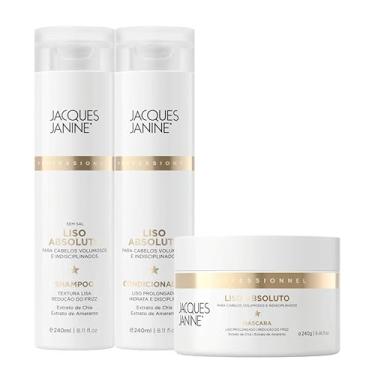 Imagem de Kit Jacques Janine Liso Absoluto Shampoo e Condicionador 240ml Máscara Hidratação Liso Prolongado 240g
