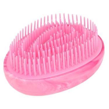 Imagem de Ymiko Escova de Cabelo Desembaraçadora Em Forma de Ovo de 4 Pacotes, Design de Mármore Vermelho Rosado Brilhante, Pente Portátil para Modelar