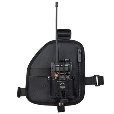 Imagem de TWAYRDIO Peitoral de rádio, suporte para colete, coldre de ombro, estojo de rádio bidirecional com uma bolsa de rádio única ajustável para walkie talkie portátil BaoFeng Motorola Talkabout Midland