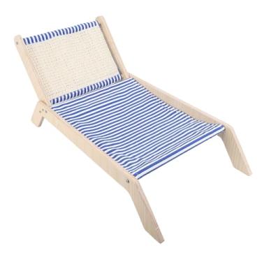 Imagem de YOUTHINK Cadeira de Rede Elevada para Gatos, Cama de Gato Elevada de Madeira Com Placa para Arranhar, Lounge Aconchegante para para Gatinhos Internos 22,83 X 10,24 X 12,40 pol.