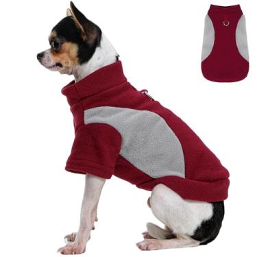 Imagem de Camisa para cães pequenos, pulôver aconchegante para cães de inverno, roupas leves para filhotes de cachorro para Yorkie Chihuahua Poodle (vermelho cinza – PP)