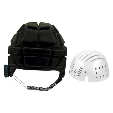 Imagem de Generic Capacete de futebol americano com bandeira, capacete de rúgbi leve e macio, protetor de cabeça para esportes, futebol, patinação, hóquei, adultos