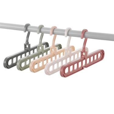 Imagem de Cabide Mágico Organizador Multiuso, Kit com 2 Unidades, 9 Compartimentos, Dobrável, Plástico ABS, Azul e Preto, para Guarda-Roupas