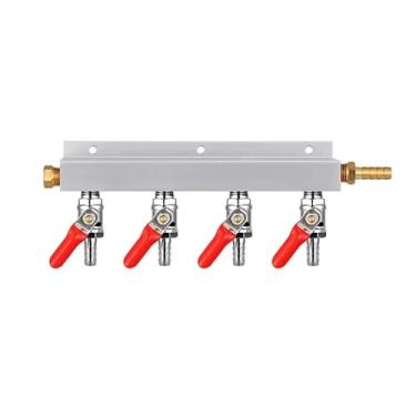 Imagem de Desviador De Gasoduto, Regulador De Gás Caseiro 5/16" Conexão Farpada Com Válvula De Retenção Para Fabricação De Cerveja E Vinho 2/3/4 Vias(4 way)