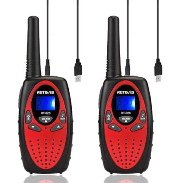 Imagem de Retevis RT628 Walkie Talkies para crianças, recarregável, rádio bidirecional de longo alcance, tela LCD retroiluminada de 22 canais, VOX, brinquedos presentes para meninos de 6 a 12 anos, aventuras