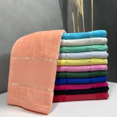 Imagem de Toalha Aveludada para Bordar Ponto Cruz 100% Algodão (Preto,Lavabo)