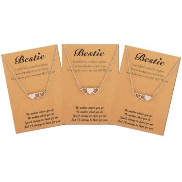 Imagem de Colares femininos Best Friend - Colares de amizade para presentes de melhor amiga - Joias elegantes e minimalistas para ela, Medium, Latão, Sem Pedra Preciosa