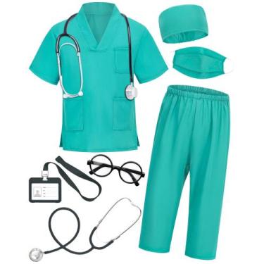Imagem de Fantasia Doctor Scrubs ICECUTE para crianças de 3 a 11 anos com acessó
