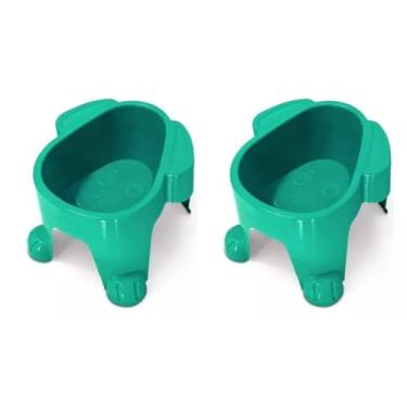 Imagem de Comedouro Elevado Ergonômico para Cães e Gatos – Tigela Anti Derrapante 300ML/1000ML – Saúde, Conforto e Design Moderno(2 Verde,300 ML)