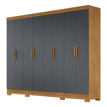 Imagem de Guarda Roupas Casal 8 Portas 4 Gavetas Diplomata Moval Freijó / Cinza Castanho / Cinza