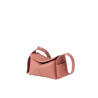 Imagem de Bolsa tiracolo de couro mini Eaves, bolsa quadrada pequena retrô para mulheres, bolsa de ombro diária de couro genuíno macio, Coque de teto (pó de lichia)